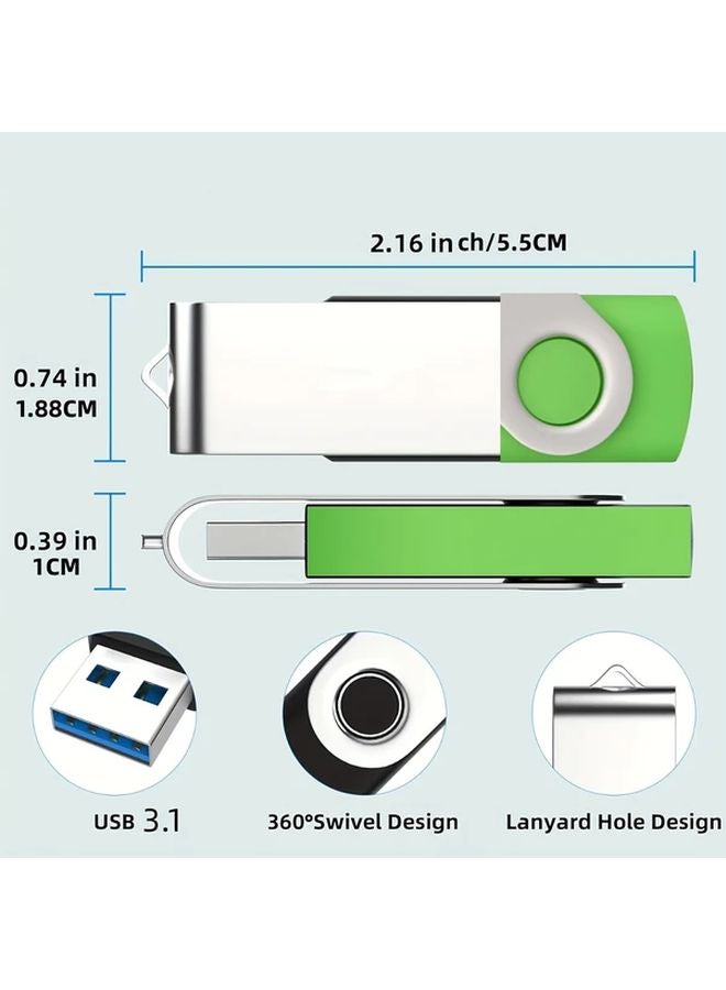 LansTen 256GB USB 3 1 Flash Drive Swivel Keychain Memory Stick Thumb Drive - Image 2